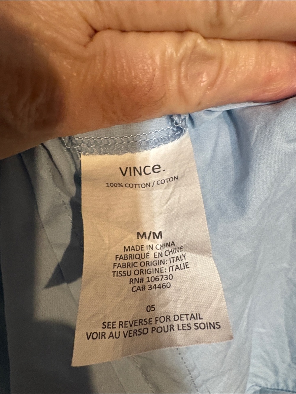 Vince Pale Blue Button-Down Shirt - Picture 8 of 8